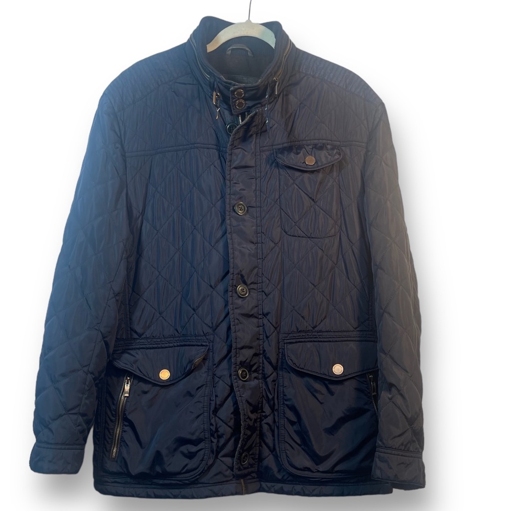 Johnston & Murphy  Men's Navy QuiltedField Jacket Size Large